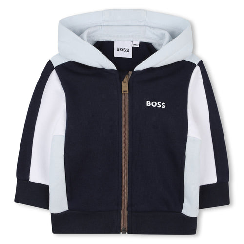 Boss AW25 Hooded Cardigan Navy 447