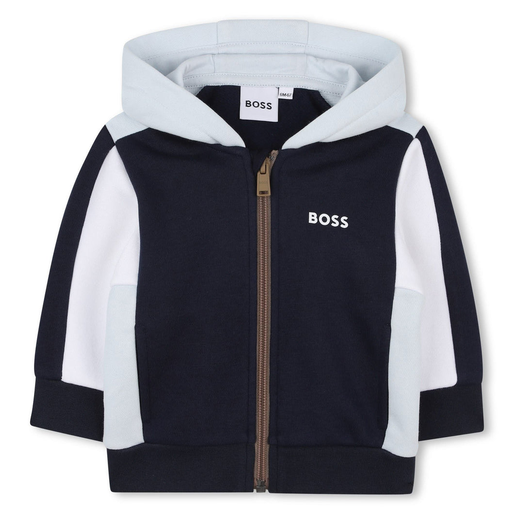 Boss AW25 Hooded Cardigan Navy 447