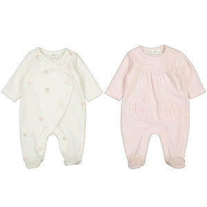 Mayoral AW25 2 Pack Velour Onesies 2706 Baby Rose