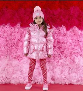 ADee AW25 Padded Jacket with Frill Heart Pockets Liliana Peony Pink 201