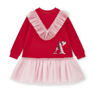 ADee AW25 Heart Tulle Dress 702 Red Lacey Red