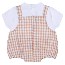 Load image into Gallery viewer, Mini Mitch &amp; Son SS24 Check romper Sloan 007 Sand