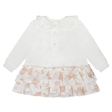 Load image into Gallery viewer, Little A AW24 Bear Print Frill Dress Gloria 310 White