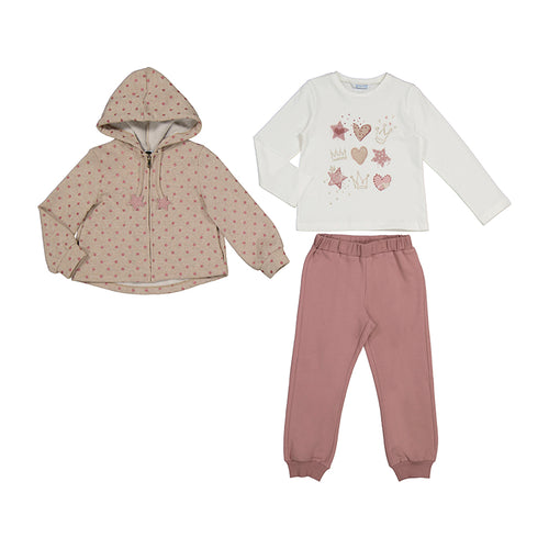 Mayoral AW24 3 Piece Tracksuit 4889 Rose Mini Girl