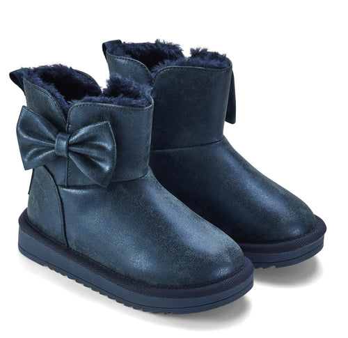 ADee AW25 FAUX Suede Boot with Bow Detail 104 Bowtiful Navy