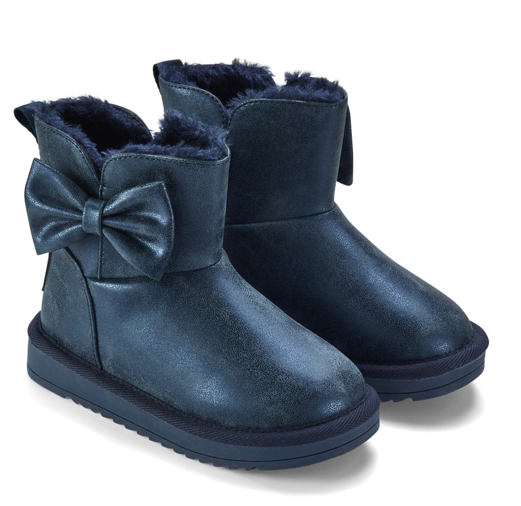 ADee AW25 FAUX Suede Boot with Bow Detail 104 Bowtiful Navy
