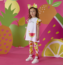 Load image into Gallery viewer, ADee SS26 True Tutti Frutti Print Handbag Legging Set 529 Bright White