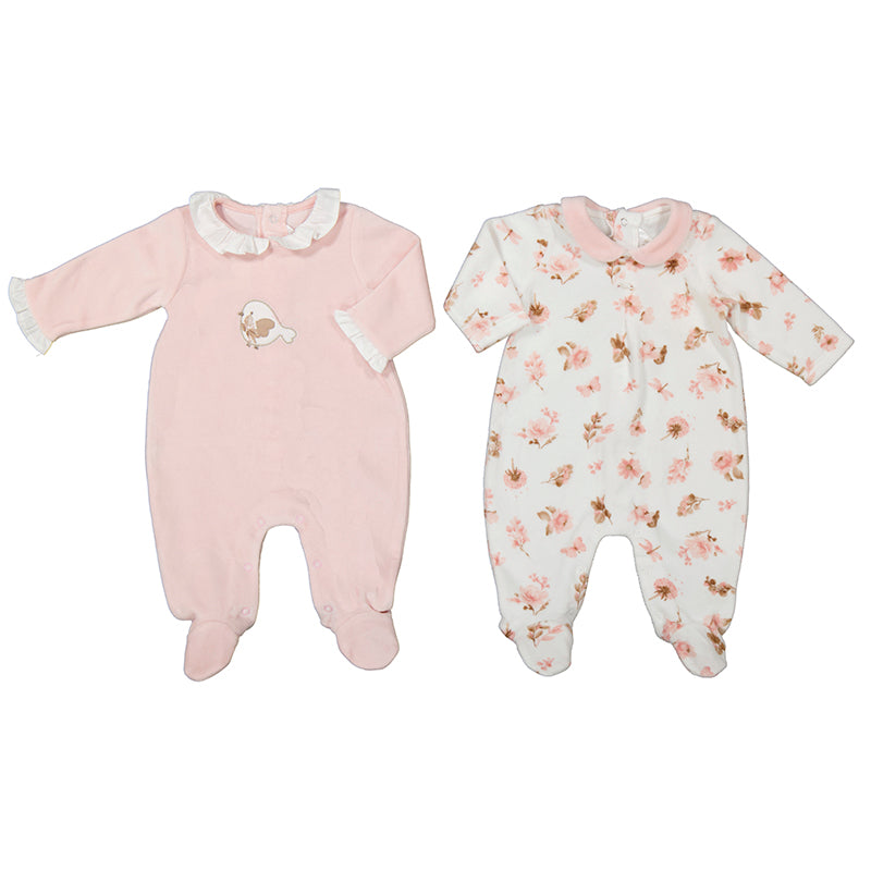 Mayoral AW24 Newborn Collection 2 Pack Bodysuit Set Blush 2777