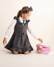Load image into Gallery viewer, Caramelo school wear 3421122 grey tunic zip front pinny AW26