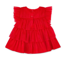 Load image into Gallery viewer, Little A AW25 Tulle Frill Dress 408 Khloe Red