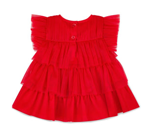 Little A AW25 Tulle Frill Dress 408 Khloe Red