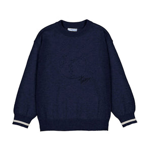 Mayoral AW25 Mini Boys Embossment sweater 4372 Blue