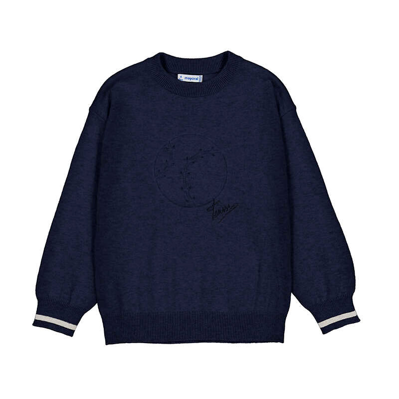 Mayoral AW25 Mini Boys Embossment sweater 4372 Blue