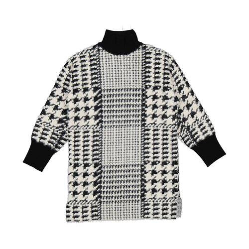 Mayoral AW24 Houndtooth Knit Dress Junior Girl