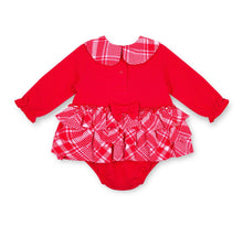 Load image into Gallery viewer, Little A AW25 Check Frill Romper 410 Kacey Red