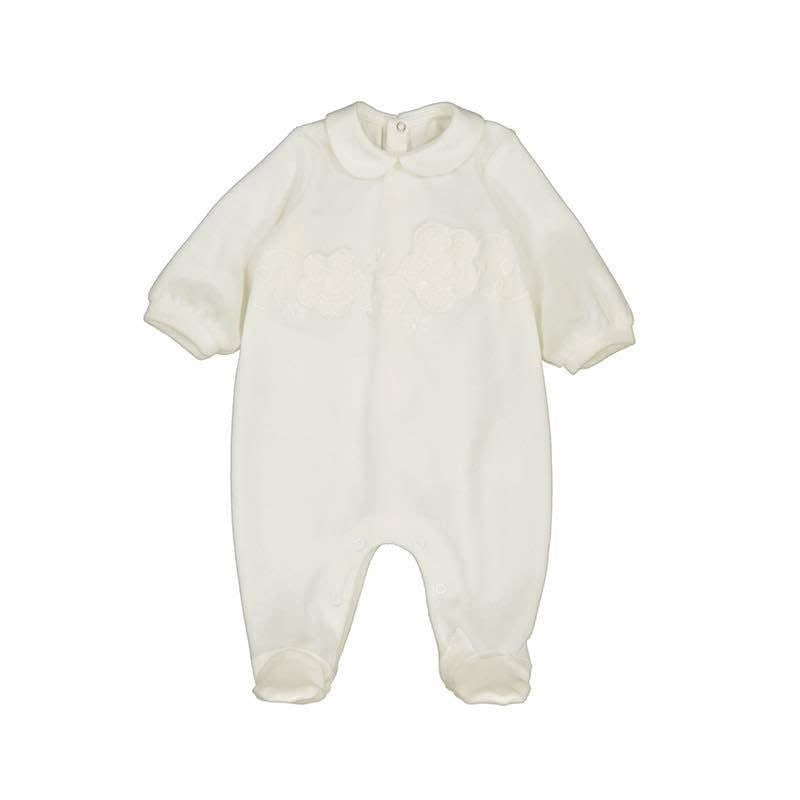 Mayoral AW25 Velour Onesie 2701 Natural Girl Layette