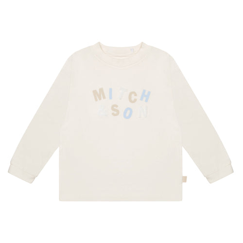 Mitch & Son AW24 Loopy Logo Long Sleeve Top Ant 409 Snow White