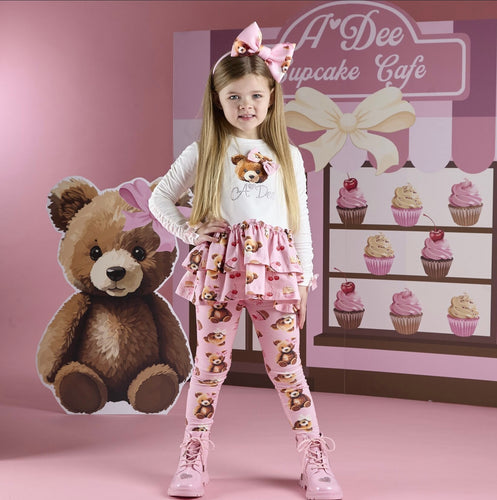 ADee AW25 Bear Priny Legging Set 510 Maddison Wbite