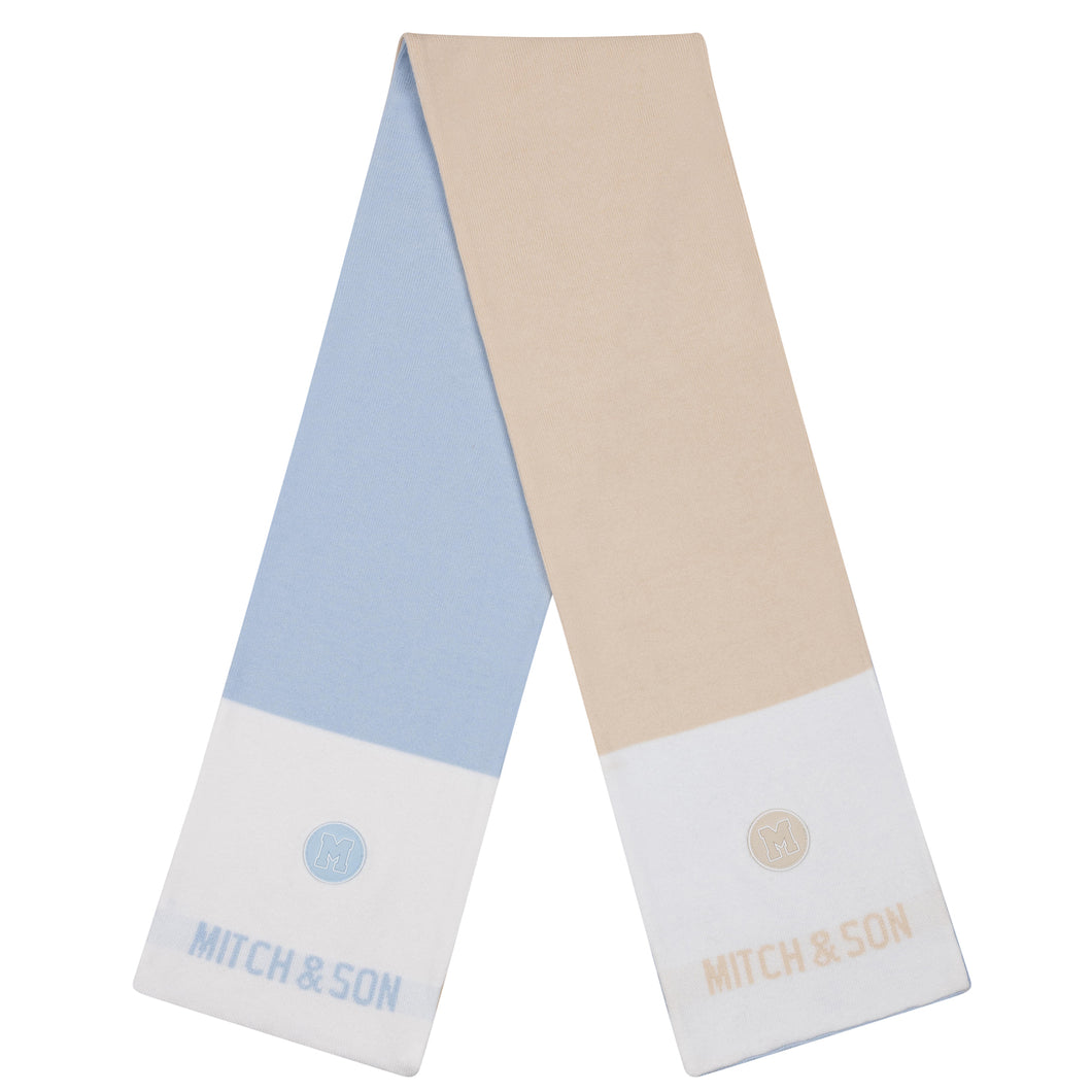 Mitch & Son AW24 Reversible Scarf Axwell 418 Pale Blue & Beige