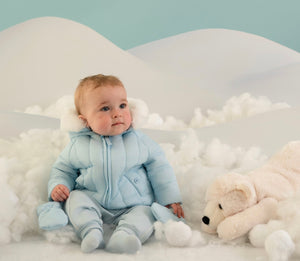 Mitch & Son AW25 Fur Trimmed Padded Jacket 701 Mikey Sky Blue