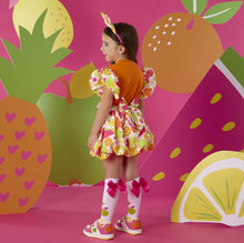 Load image into Gallery viewer, ADee SS26 Tia Tutti Frutti Print Skirt Set 523 Bright Orange