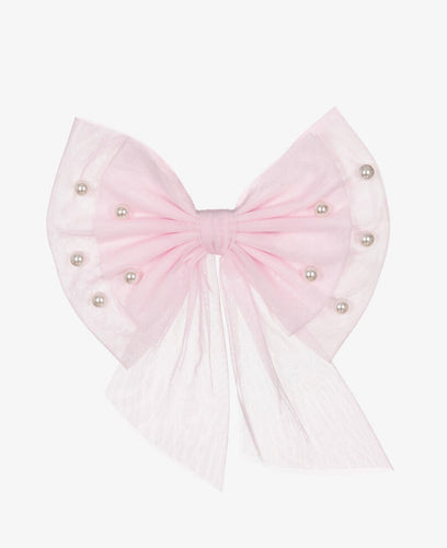Caramelo AW25 Pearl Hair Bow with Alligator Clip Pink