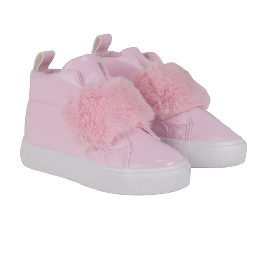 Little A AW24 Faux Fur Strap High Top FUREVER Baby Pink