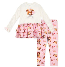 Load image into Gallery viewer, ADee AW25 Bear Priny Legging Set 510 Maddison Wbite