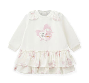 Little A AW25 Cupcake Print Frill Dress 307 Juliet Snow White