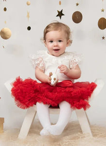 Caramelo Kids AW25 Layered Ruffle Tutu Skirt 042225 Red
