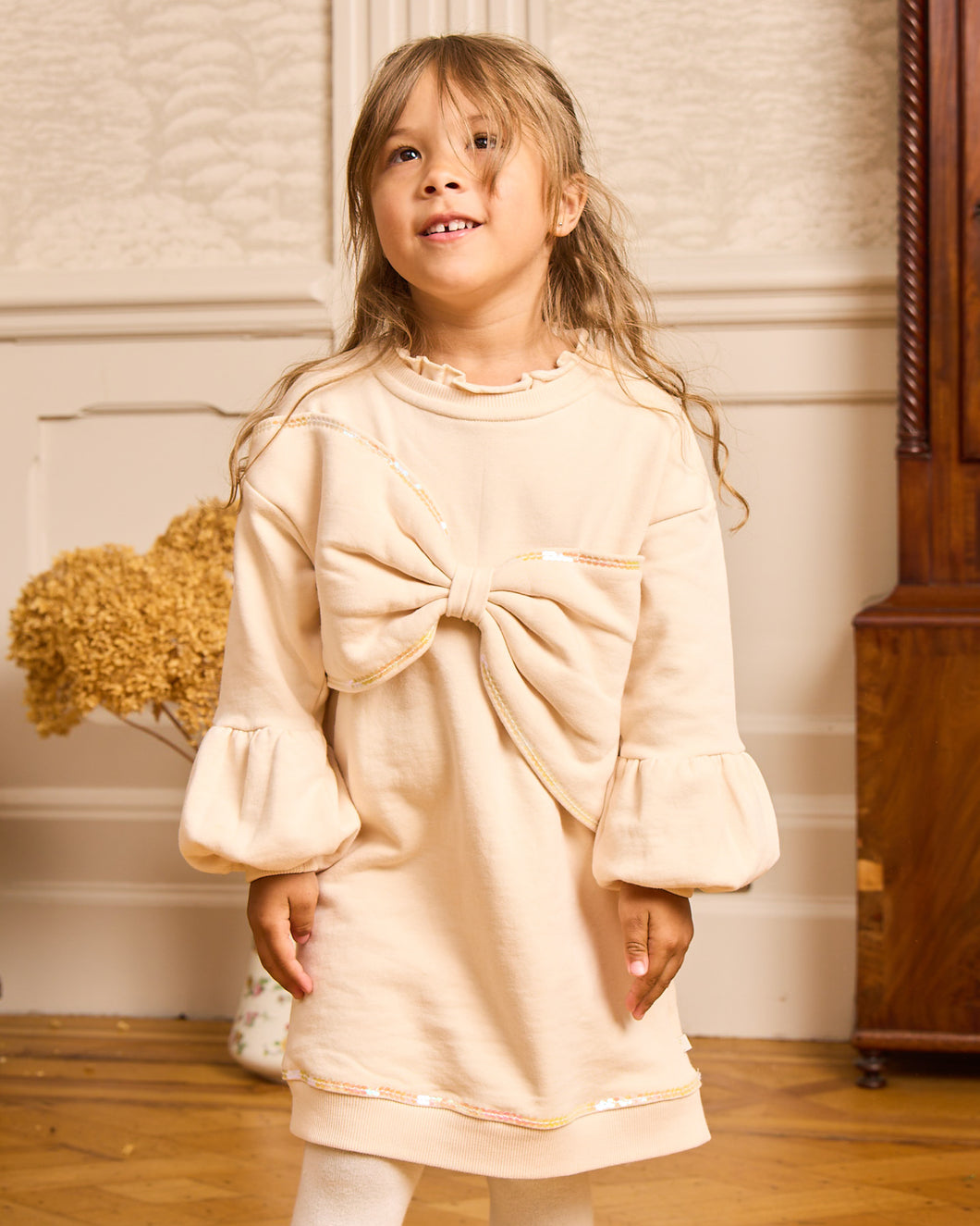 Caramelo Kids AW25 Sweat Dress 342198 Mink