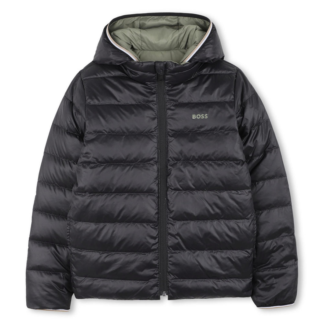Boss AW25 Reversible Puffer Jacket Black / Green 398