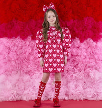 Load image into Gallery viewer, ADee AW25 Heart Print Bow Dress 705 Red