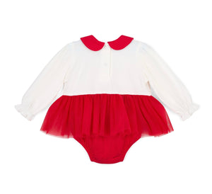 Little A AW25 Tulle Romper 411 Kimberly Red