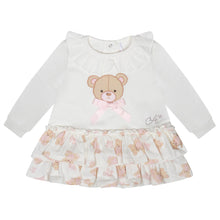 Load image into Gallery viewer, Little A AW24 Bear Print Frill Dress Gloria 310 White