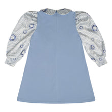 Load image into Gallery viewer, ADee AW24 Satin Printed Sleeve Dress 703 Prya Iced Blue