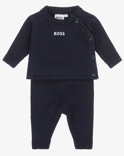 Boss AW25 Baby Boys Knitted Set Navy 538