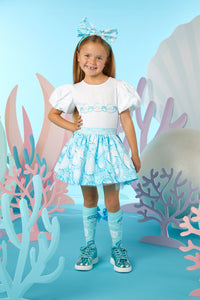 ADee SS24 Pearl Print Skirt Set 519 Olive Bright White