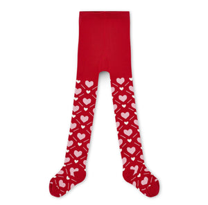 ADee AW25 Heart Print Tights 901 Lake Red
