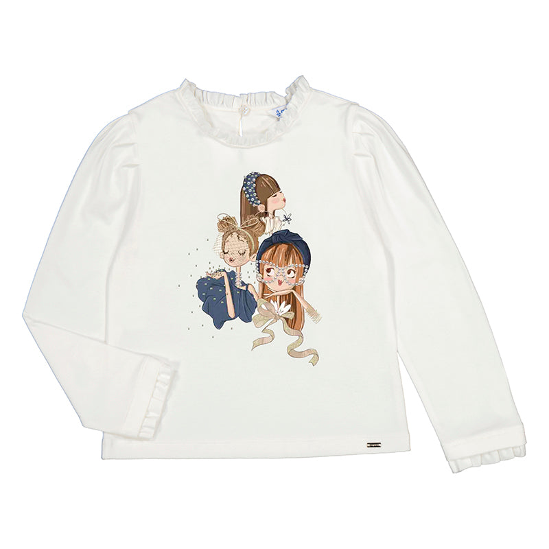 Mayoral AW24 Long Sleeved T-Shirt 4065 Mini Girl natur