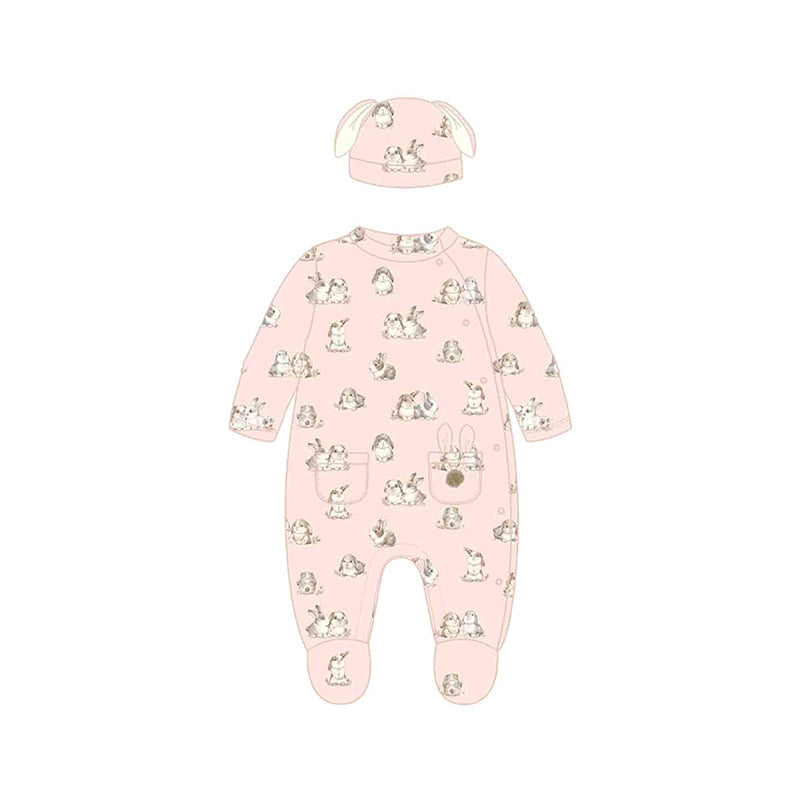 Mayoral AW24 Newborn Collection Dungaree & Hat Set 2790 Blush