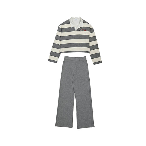 Mayoral AW25 Junior Girls Cropped Sweatshirt & Straight Leg Joggers 7584 Steel