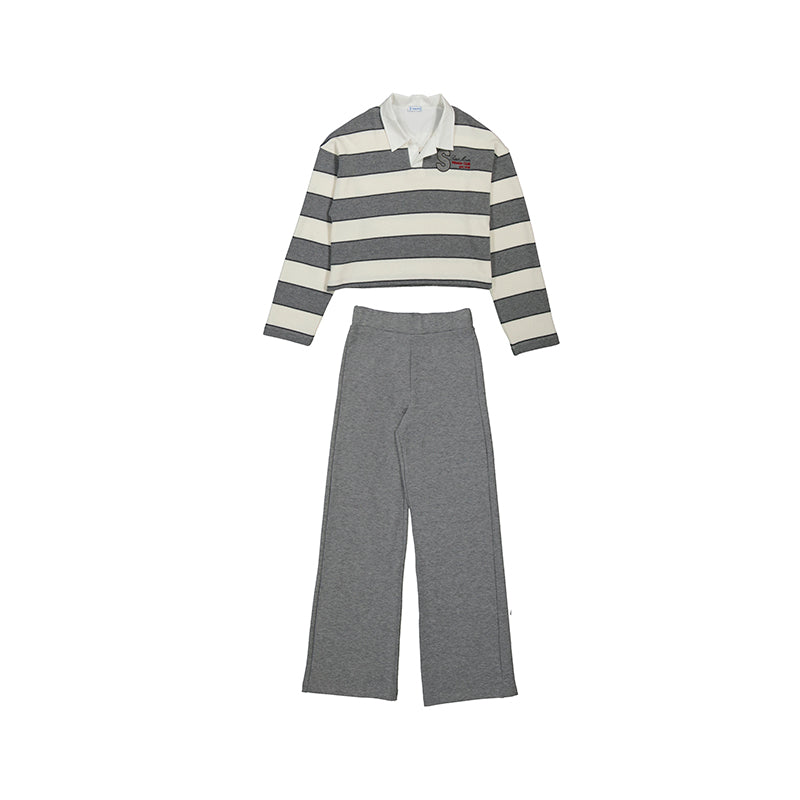 Mayoral AW25 Junior Girls Cropped Sweatshirt & Straight Leg Joggers 7584 Steel