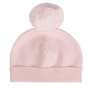 ADee AW24 Knitted Pom Pom Teddy Hat 925 Sabrina Pink