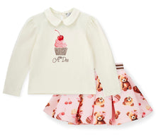 Load image into Gallery viewer, ADee AW25 Bear Print Skirt Set 513 Mabel Snow White
