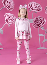 Load image into Gallery viewer, ADee AW26  Adeline  Rose Print Peplum Legging Set 601 Pale Pink