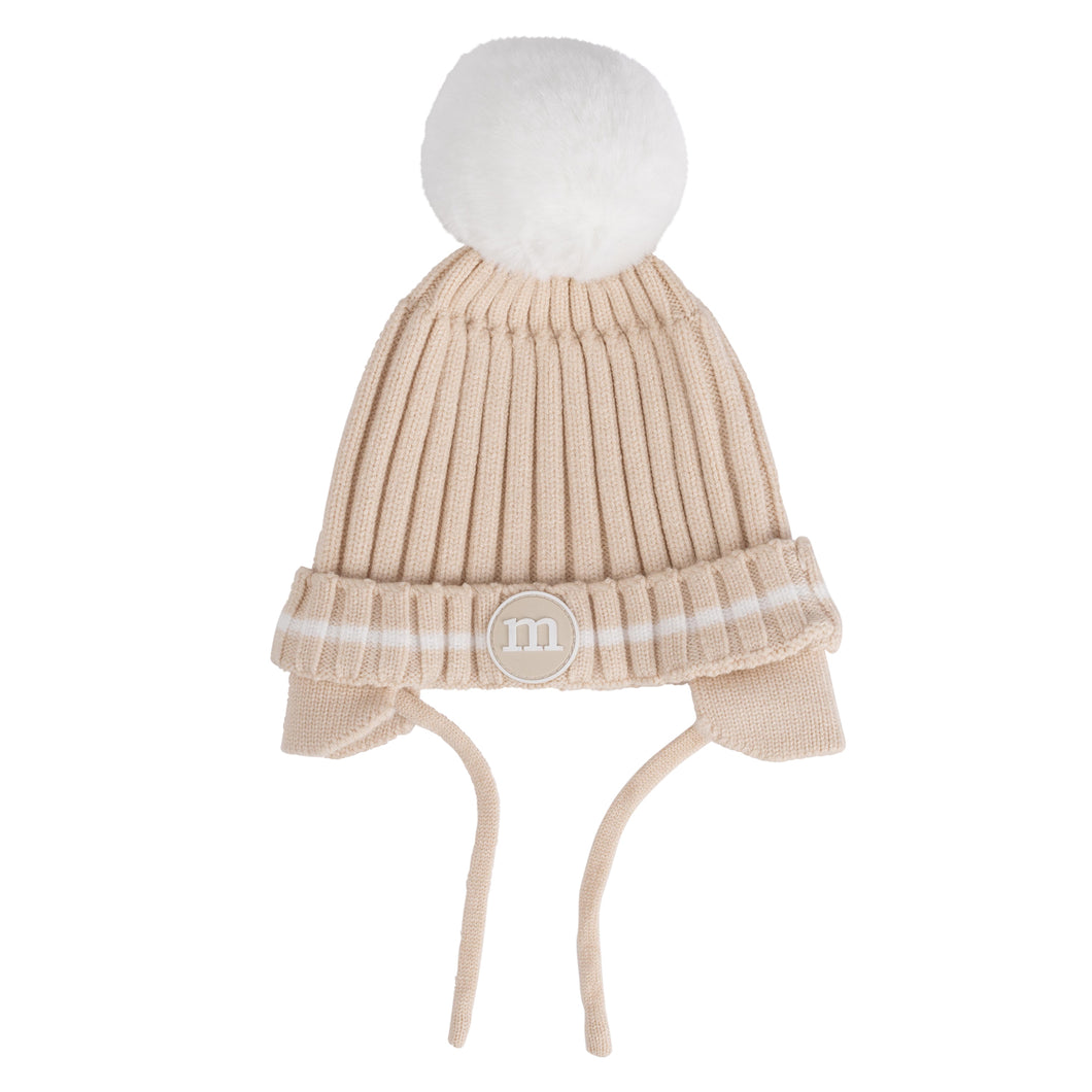 Mini Mitch & Son AW24 Knitted Pom Pom Hat Dylan 705 Beige