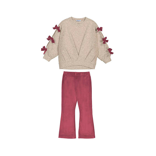 Mayoral AW25 Pullover and Flared Leggings set 4725 Cherry