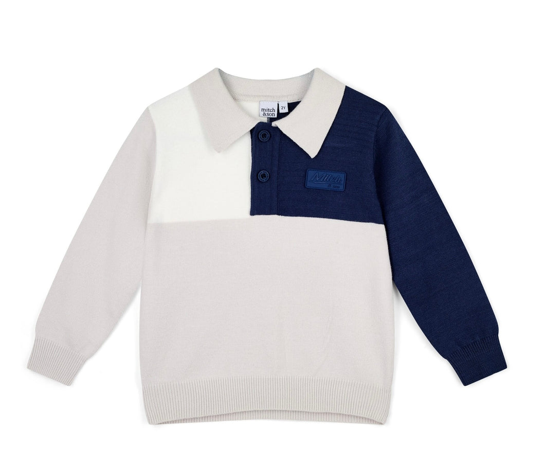 Mitch & Son AW25 Knitted Polo 513 Jude Grey Mist