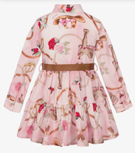 Load image into Gallery viewer, Monnalisa AW26 Girls Pink Cowgirl Print Dress in Cotton Poplin